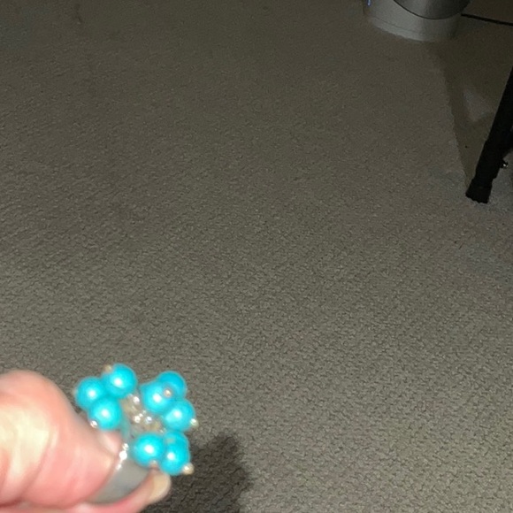 Cha Cha Silver-Tone and Faux Turquoise Ring Size 5 - Picture 11 of 12